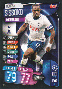 Moussa Sissoko Tottenham Hotspur 2019/20 Topps Match Attax CL #TOT15